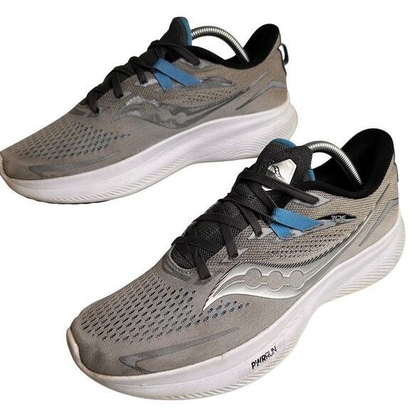 Saucony Ride 15 Mens Running Walking Shoes Gray Athletic Sneakers Sz 10 Comfort - Picture 1 of 16